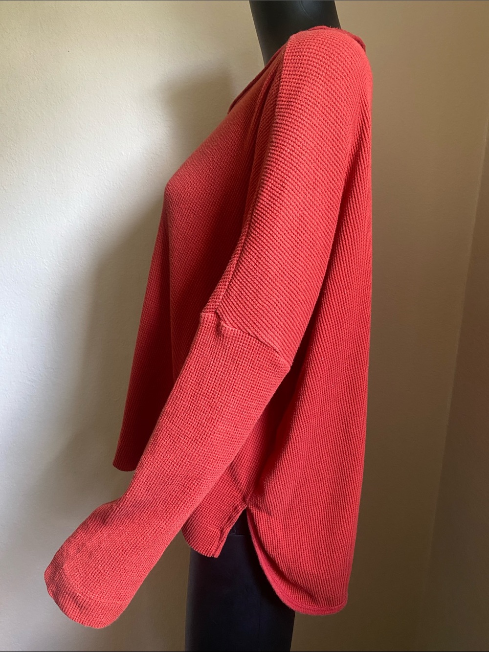 Anthropologie Red Waffle Knit Sweater - Picture 5 of 10